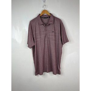 Travis Matthew Polo T-Shirt Mens Sz XXL Purple 3/4 Button Short Sleeve